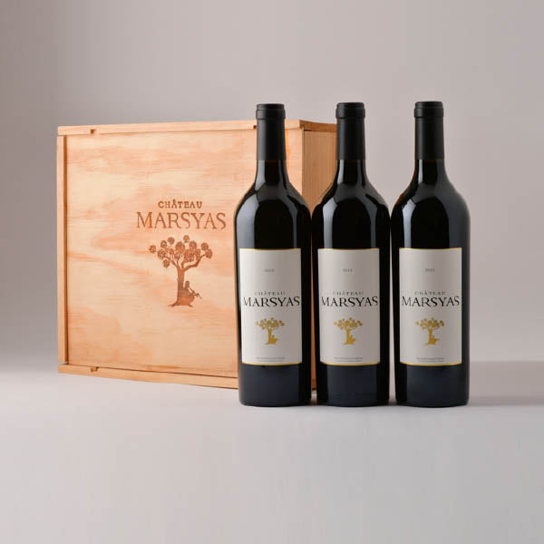 Château Marsyas - Wooden case 3 bottles